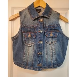 Cropped Jean Vest